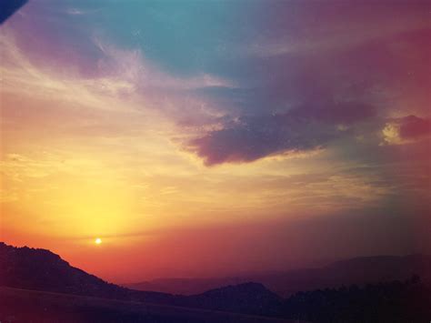 Wallpaper Sunset, red sky, clouds, mountains 2880x1800 Picture, Image