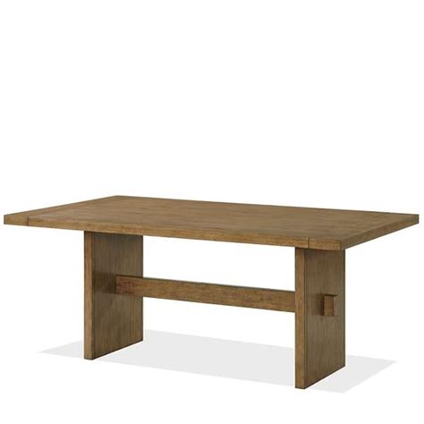 Riverside Furniture Bozeman 50550x150551x1 Rustic Contemporary Trestle Dining Table With 2 12