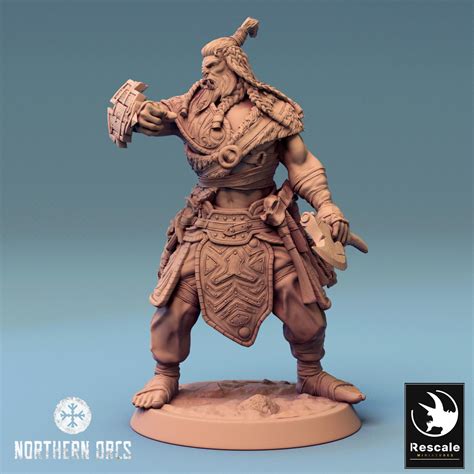 Rescale Miniatures Rsm0006 Orc Soldier With Axe Block