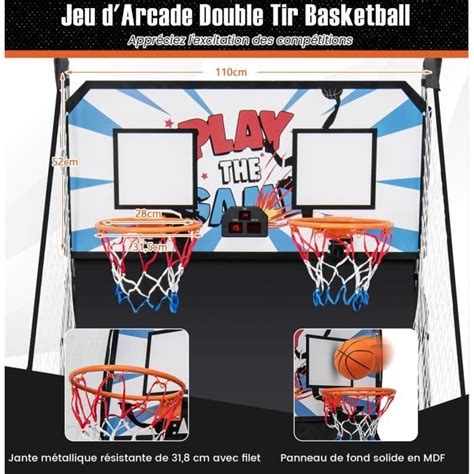 Costway Panier De Basketball Darcade Pliable Double Panier Avec