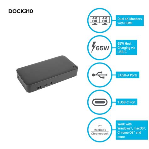 Dock310 Universal Usb C™ Dv4k Docking Station With 65w Power Delivery Lobcom Hk Ltd