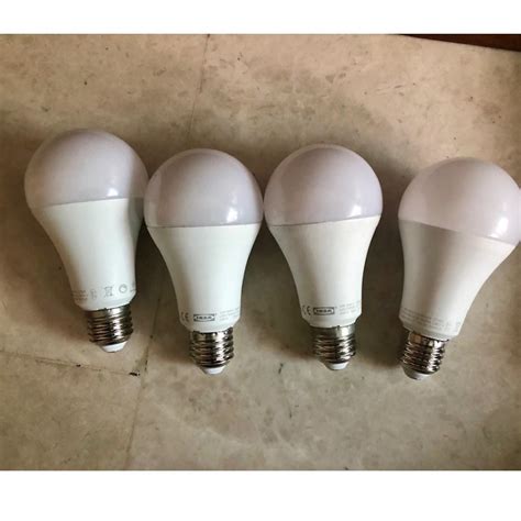 Ikea Ryet Led Bulb E27 1600 Lumen Globe Opal White 16w Set Of 4