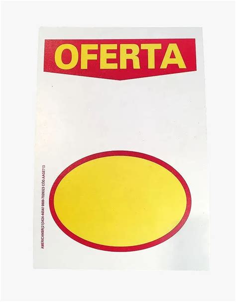 CARTAZ OFERTA ELIPSE 40X60 C 50 UNIDADES Cartazista