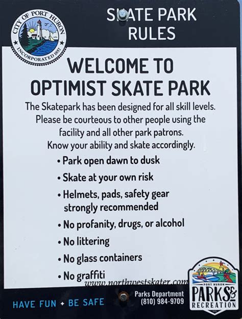 Port Huron Optimist Park Michigan Skatepark