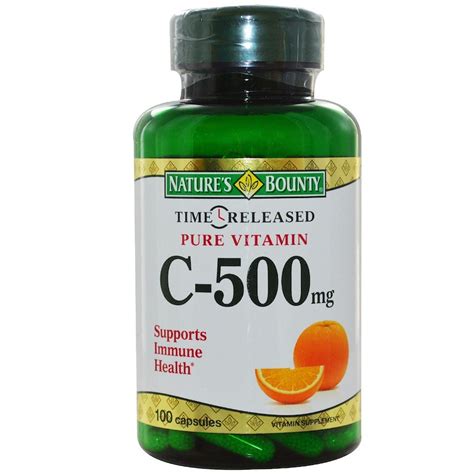 Nature S Bounty Time Released Pure Vitamin C 500 Mg 100 Capsules