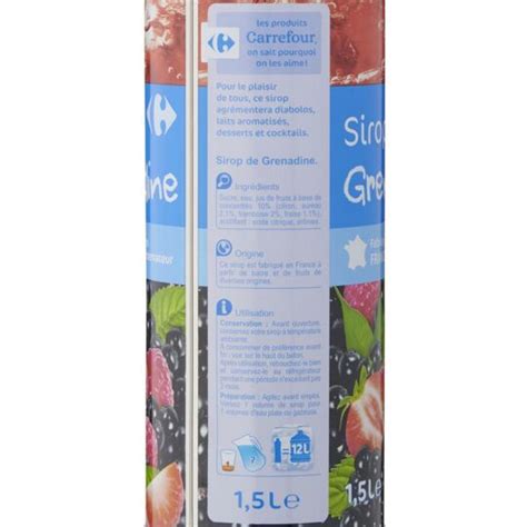 Sirop de grenadine CARREFOUR le bidon d 1 5L à Prix Carrefour