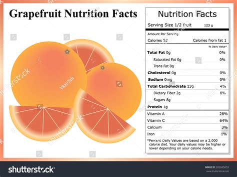 Grapefruit Nutrition Facts Stock Vector (Royalty Free) 282695003