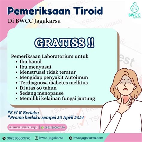 Pemeriksaan Tiroid Gratis Bulan April BWCC Jagakarsa