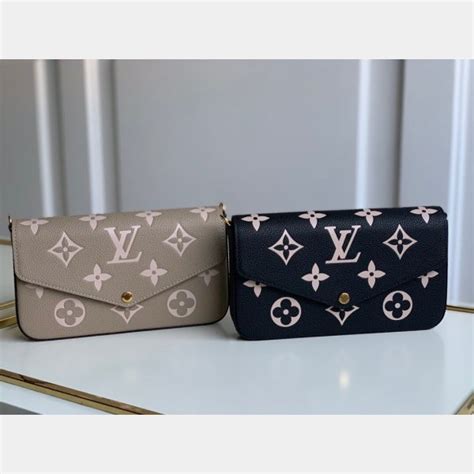 Louis Vuitton F Licie Pochette Monogram Emprainte Leder M Creme