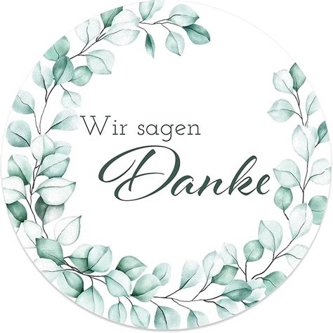 Danke Aufkleber rund 4 5 cm Wir sagen Danke Sticker ideal für