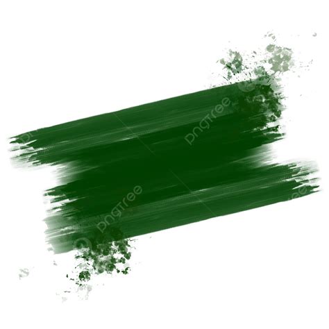 Green Stroke Brush Element With Splash Stroke Brush Paint PNG