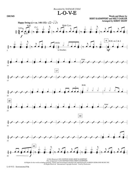 L O V E Arr Kirby Shaw Drums By Natalie Cole Choir Digital Sheet Music Sheet Music Plus