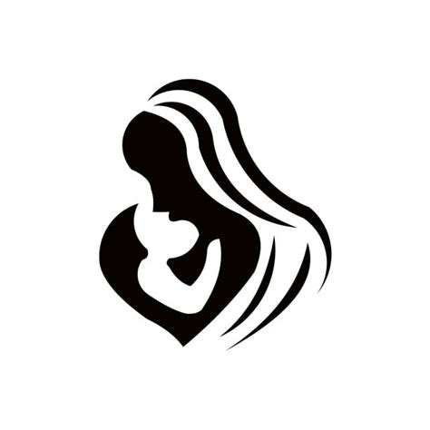 Breast Feeding Vector Sign Mother Holding Newborn Baby In Arms Symbol