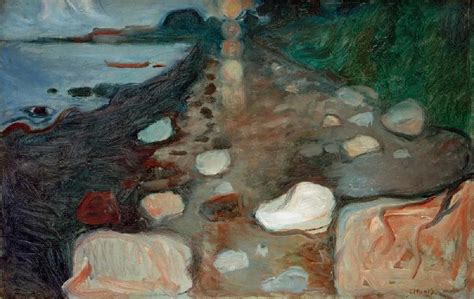 Moonlight On The Beach Edvard Munch As Art Print Or Hand Painted Oil