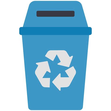 Premium Vector Flat Vector Illustration Of Blue Recycling Bin With