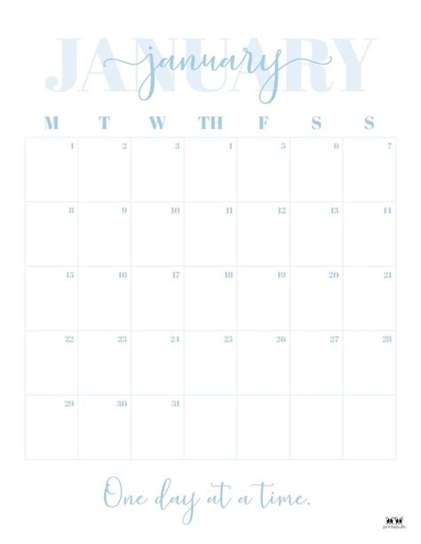 January Calendars Free Printables Printabulls Januar