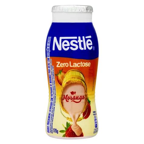 Iogurte Parcialmente Desnatado Morango Zero Lactose Nestl Frasco G