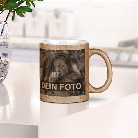 Glitzer Tasse In Gold Selbst Gestalten Tassendruck