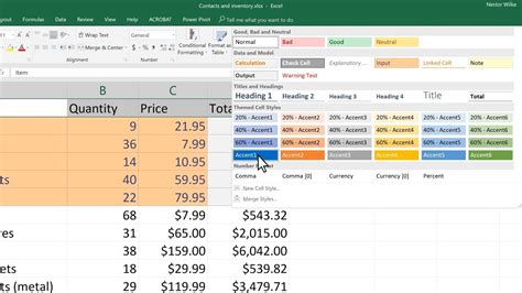 How To Apply Accent Cell Style In Excel Liveconnectmedia