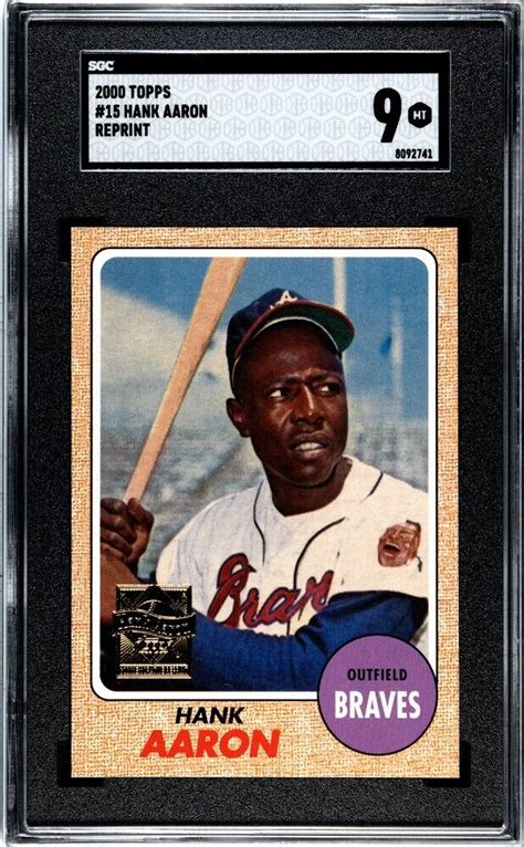 2000 Topps Hank Aaron Chrome Reprints 1968 Topps 15 Hank Aaron For