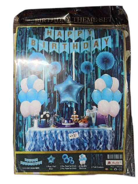 Normal Air Birthday Party Blue Foil Balloons Packaging Type Packet