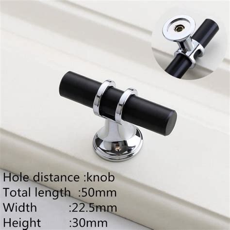 POIGNEE DE MEUBLE BOUTON DE MEUBLE Chrome Black Knob KK FING