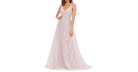 Mac Duggal Beaded A Line Gown In Pink Lyst