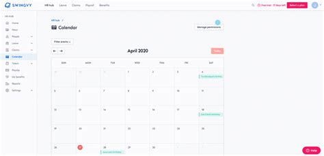 Manage calendar permissions