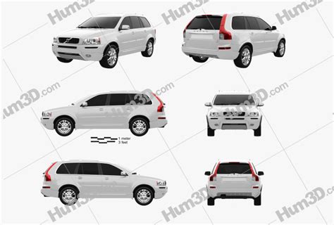 Volvo XC90 2014 Blueprint Template - 3DModels.org