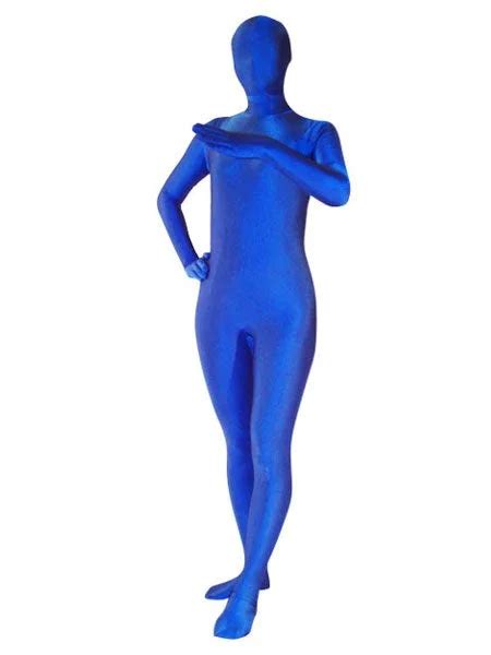 Blue Lycra Spandex Zentai Suit Morphsuit Halloween Costume