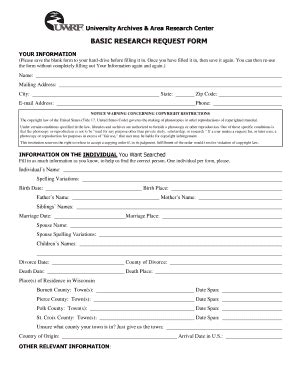 Fillable Online Uwrf Basic Research Request Form Uwrf Fax Email Print