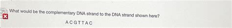 Solved What would be the complementary DNA strand to the DNA | Chegg.com