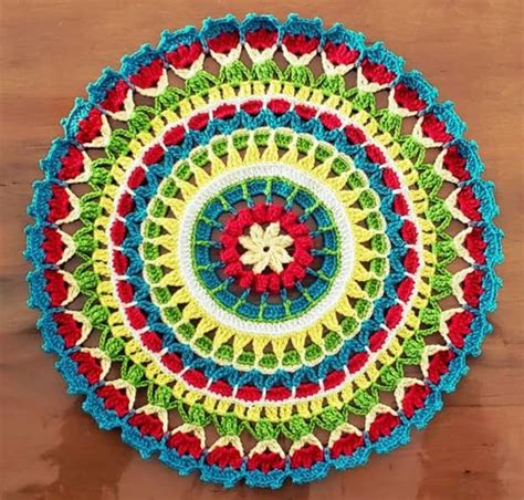 Toalha Mesa Crochê Mandala Azul Elo7 Produtos Especiais