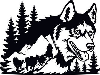 Wolf wolf pack - wildlife stencils - wolf Vector Image