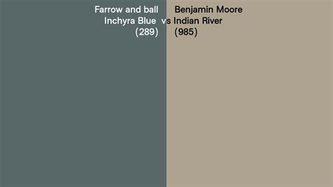 Farrow And Ball Inchyra Blue 289 Vs Benjamin Moore Indian River 985