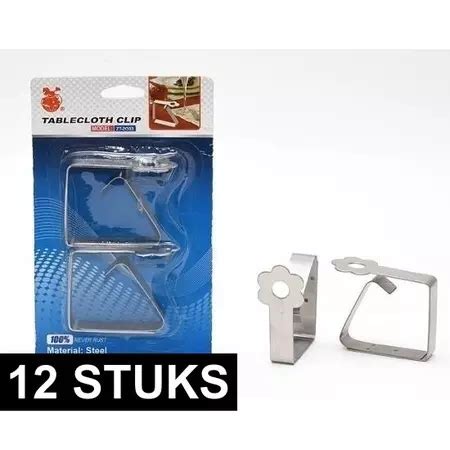 12x RVS Tafelkleedklemmen Hobbymax De Online Hobby Winkel