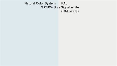 Natural Color System S 0505 B Vs Ral Signal White Ral 9003 Side By