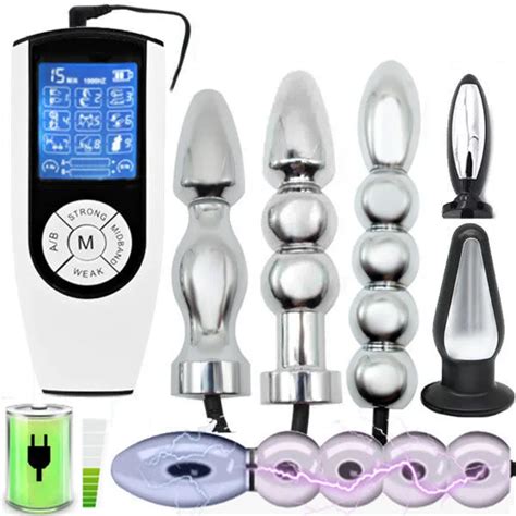 Electro Shock Anal Butt Plug Jump Eggs Clit Stimulator Dildo E Stim