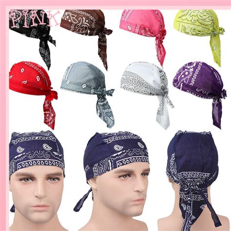 Pink1 Men Women Muslimturban Elastic Headscarf Bandana Pirate Hat