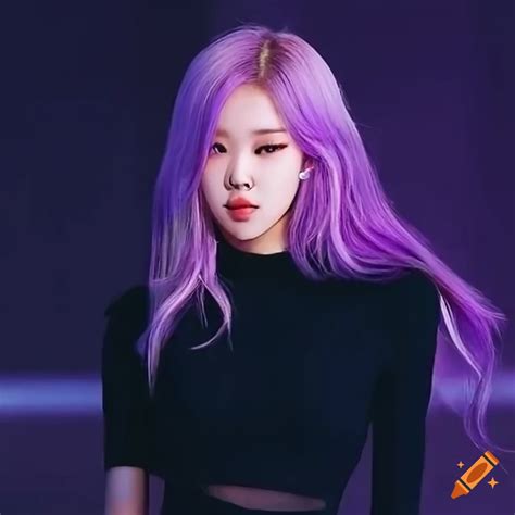 Blackpink Rosé With Purple Hair On Craiyon