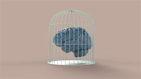 Idea De Concepto De Cerebro Humano Imagen 3d Stock de ilustración