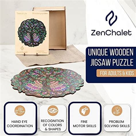 ZenChalet 200 Pcs Tree Of Life Wooden Jigsaw Puzzle For Adults 11 3 X