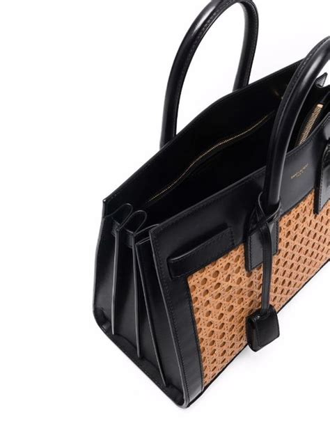 Woven Raffia Box Tote Bag Saint Laurent Eraldo