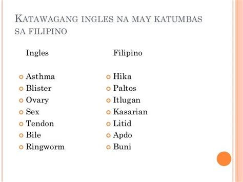 Mga Salitang Banyaga Na Walang Salin Sa Filipino