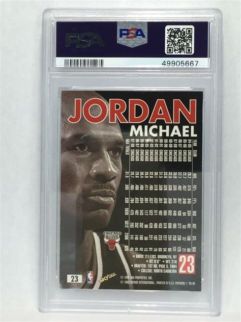 Skybox Premium Michael Jordan Psa Mint Bulls Wizards Hof