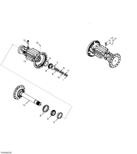 544K LOADER FOUR WHEEL DRIVE YZ120708 Axle Housing And Shaft EPC