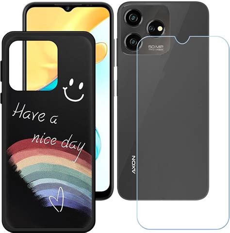 FZZSZS Funda Para ZTE Axon 50 Lite Protector De Pantalla Vidrio