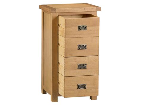 Kenmore Waverley Oak 4 Drawer Tall Narrow Chest Of Drawers Assembled