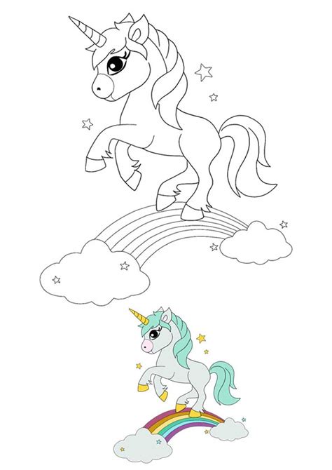 Unicorn Rainbow Coloring Pages | Coloring pages, Unicorn coloring pages ...