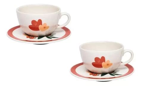 Set de 2 tazas de té con platillos Unni Love Oxford 200 ml MercadoLibre